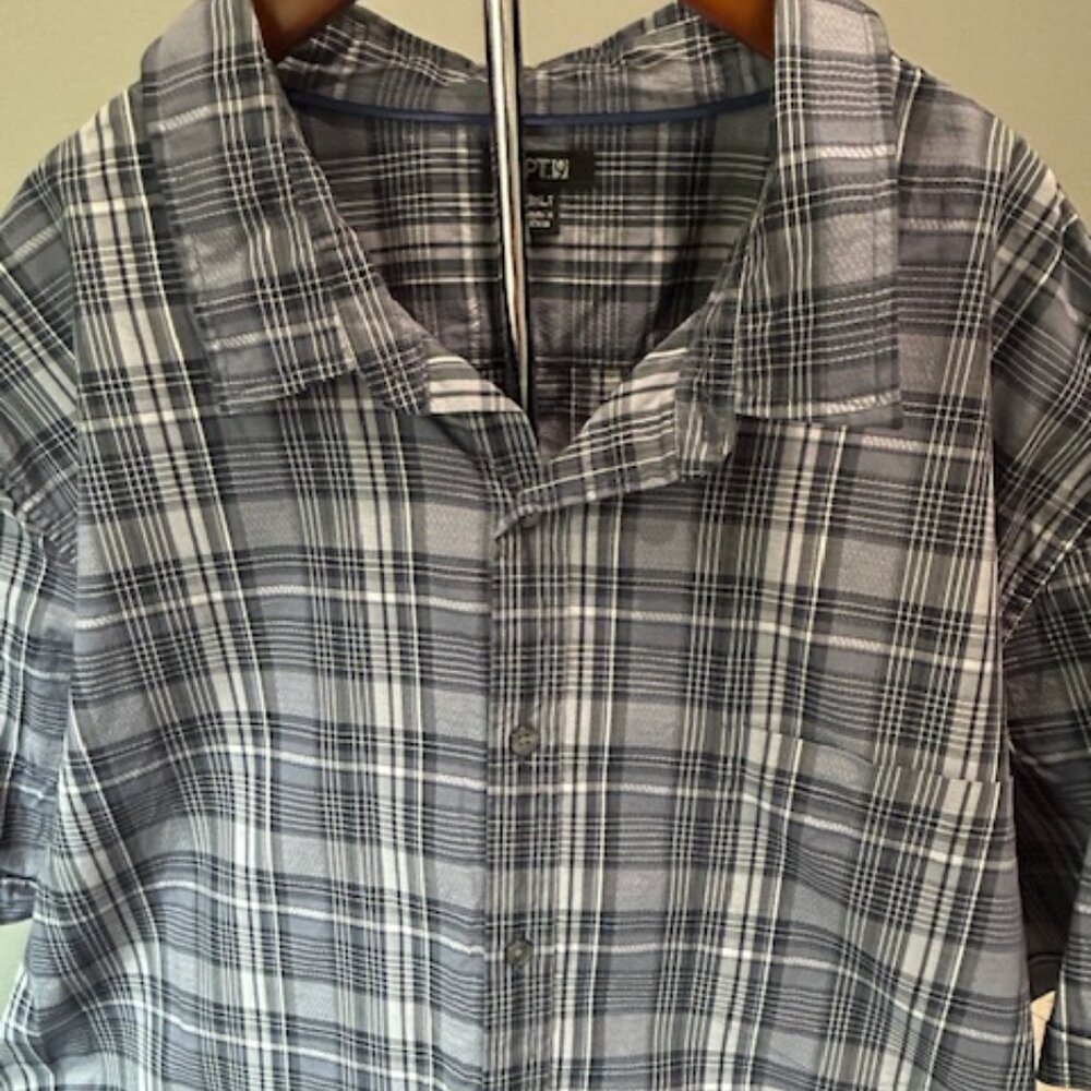 Apt.9, Men's Short Sleeve, Plaid, Button Down Shirt, Size 3XLT
